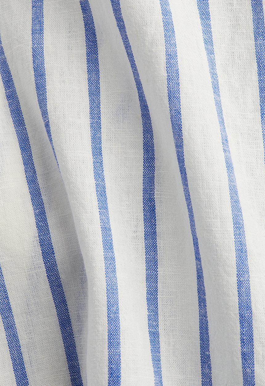 H&M - Linen-blend shirt - white & blue striped
