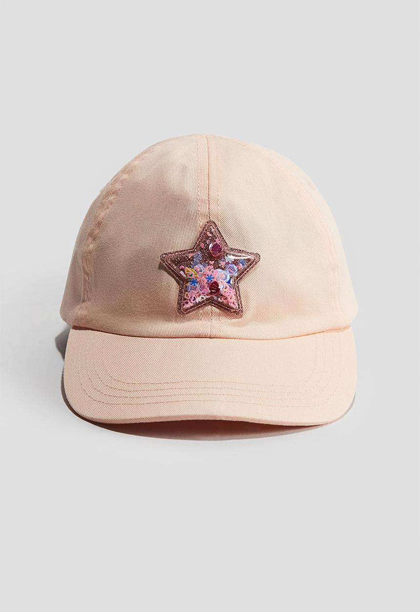 H&M - Cotton twill cap - peach star