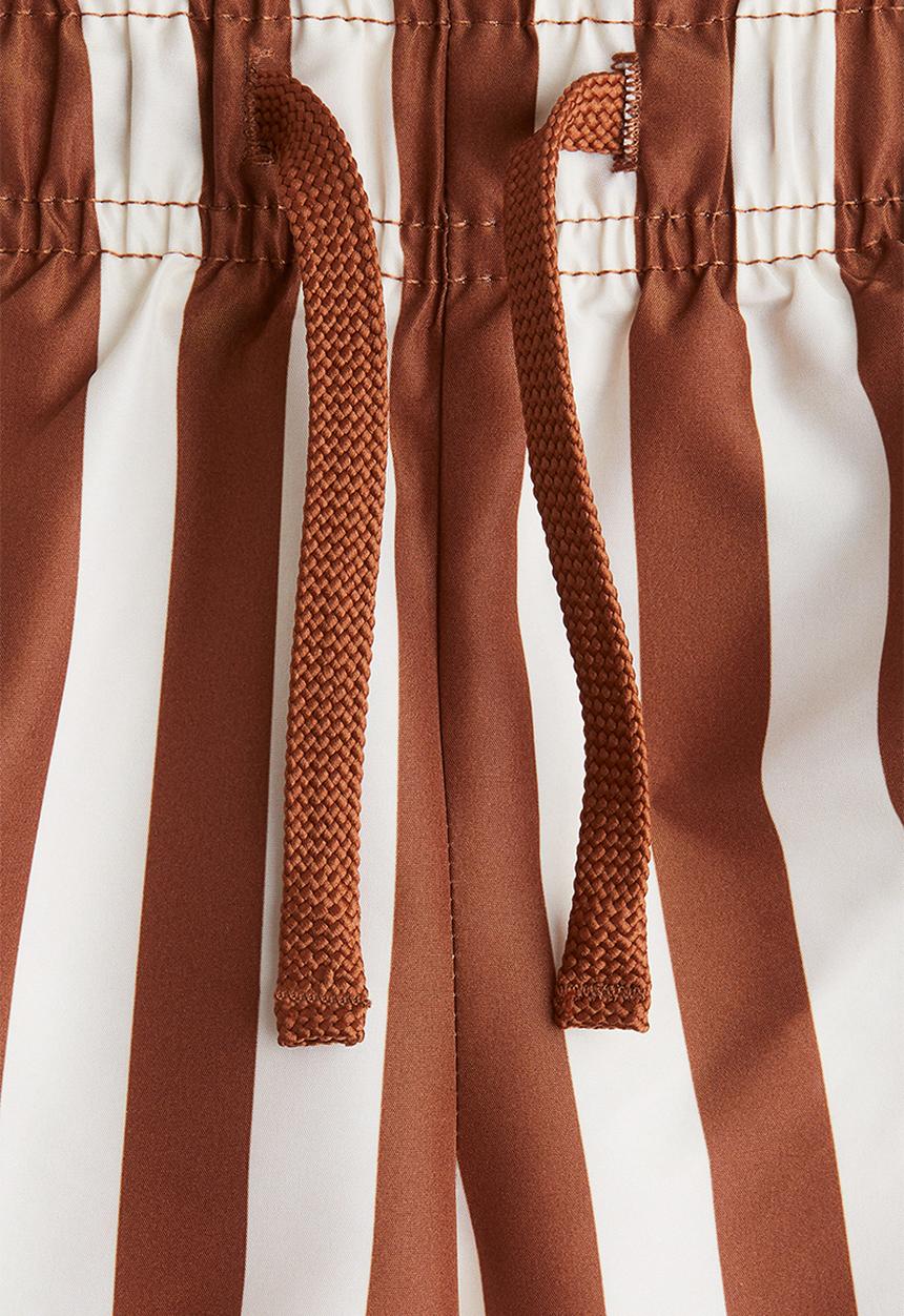 H&M - Printed swim shorts - brown & white striped