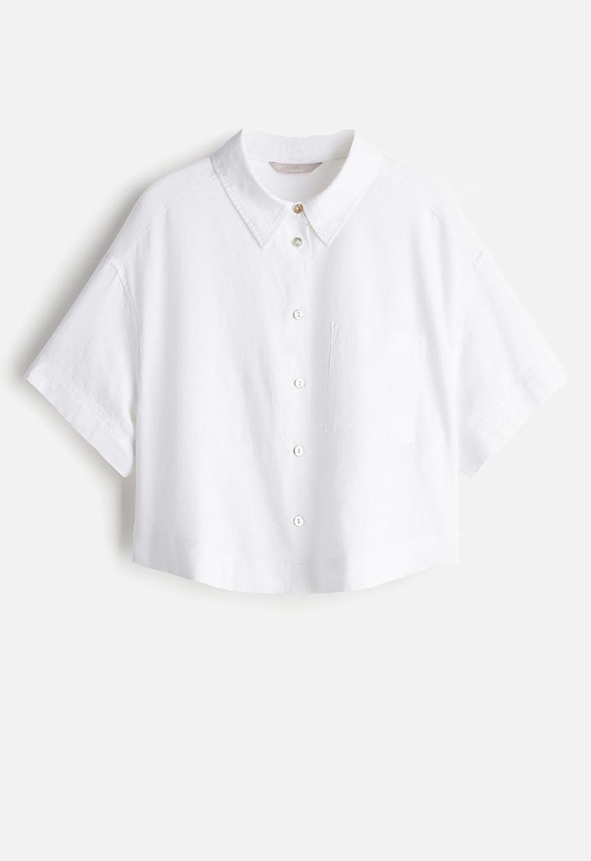 H&M - Linen-blend shirt - white