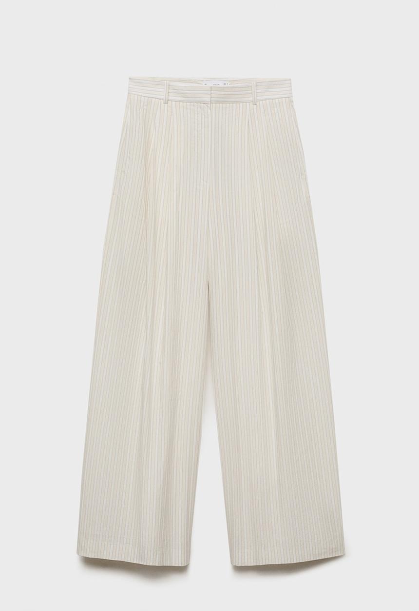 MANGO - Trousers Delta - Light/Pastel Gray
