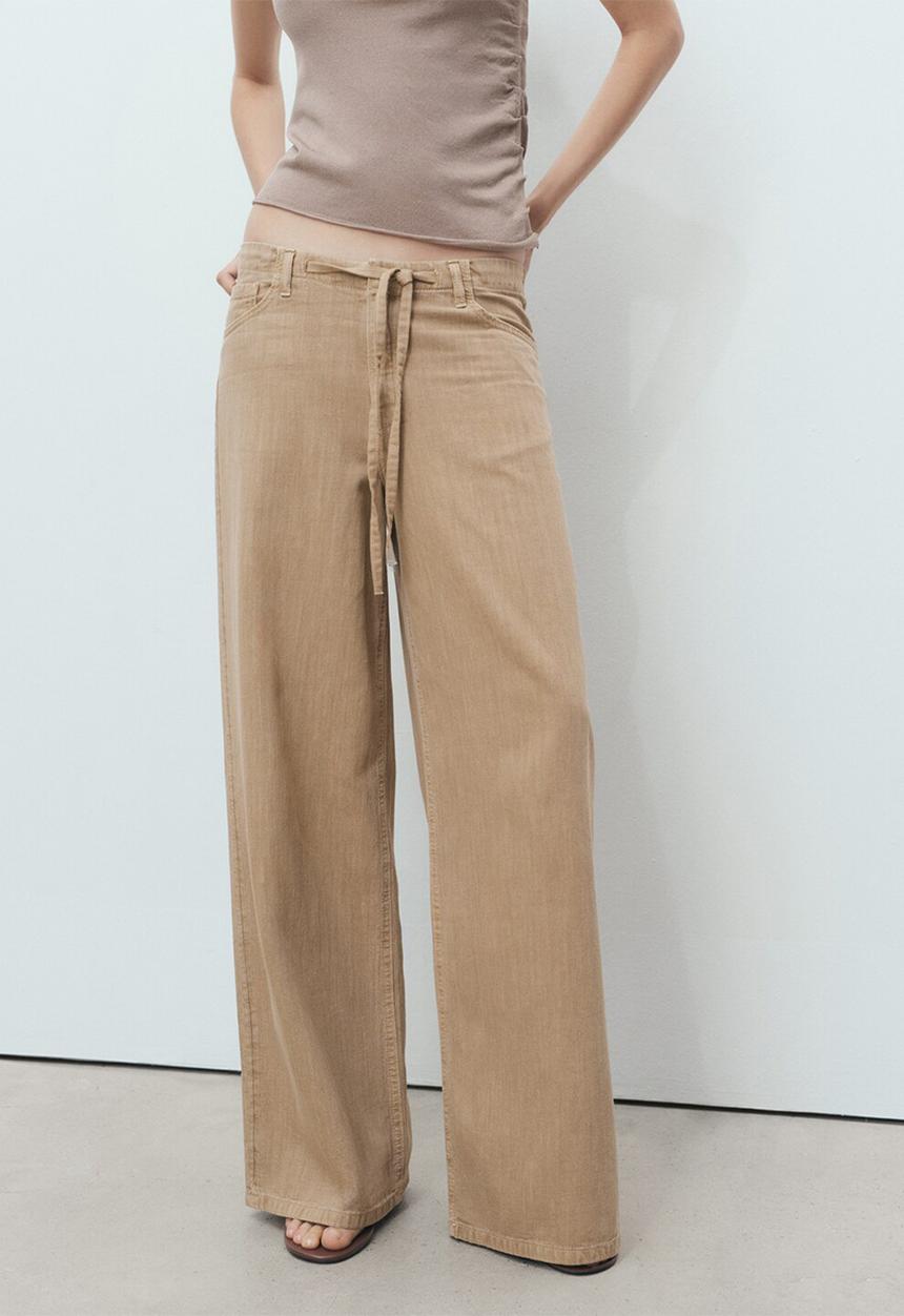 MANGO - Trousers Mery - Light/Pastel Brown