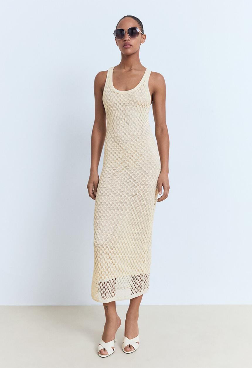 MANGO - Dress Juancho - Light Beige