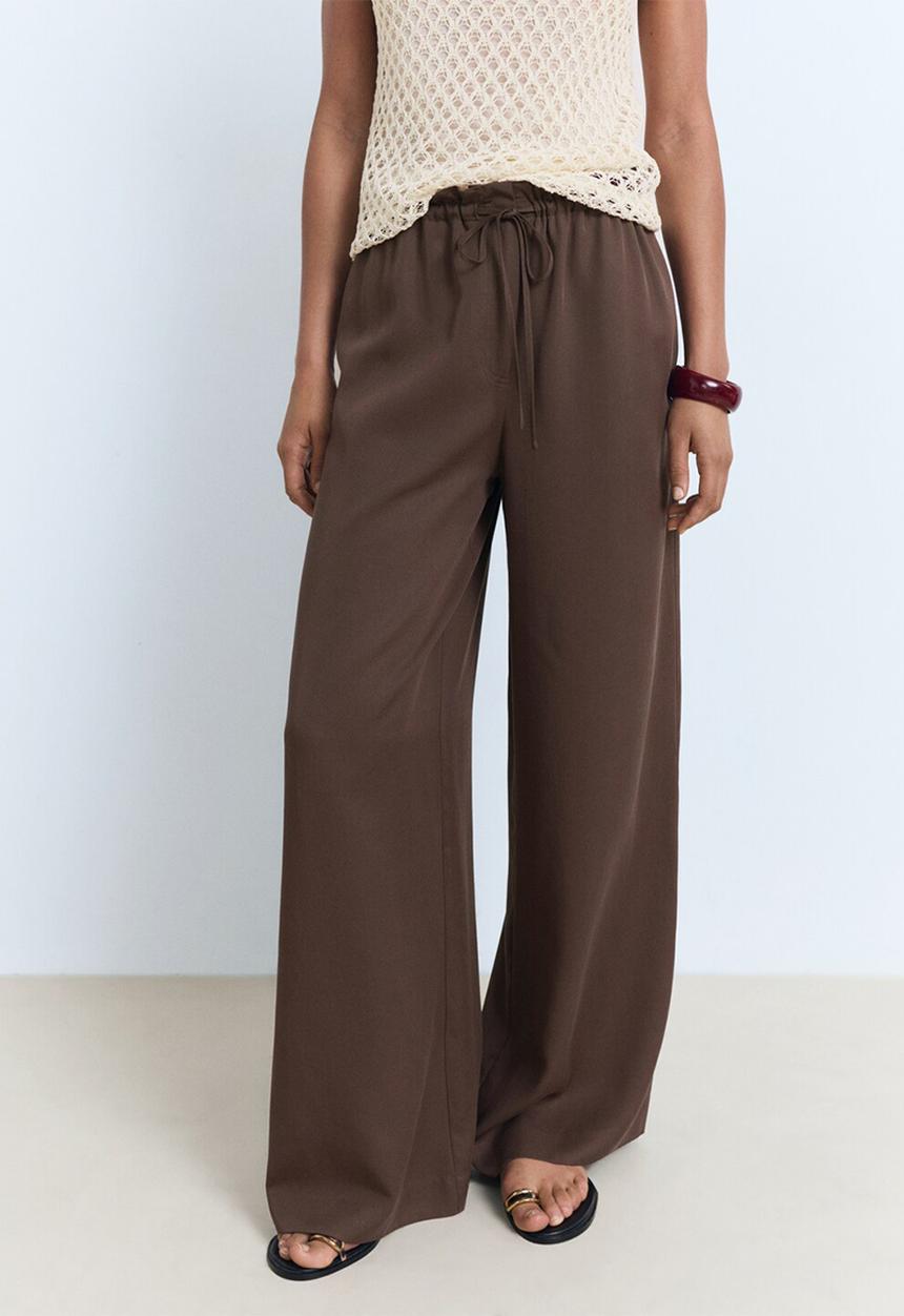 MANGO - Trousers Cel - Dark Brown