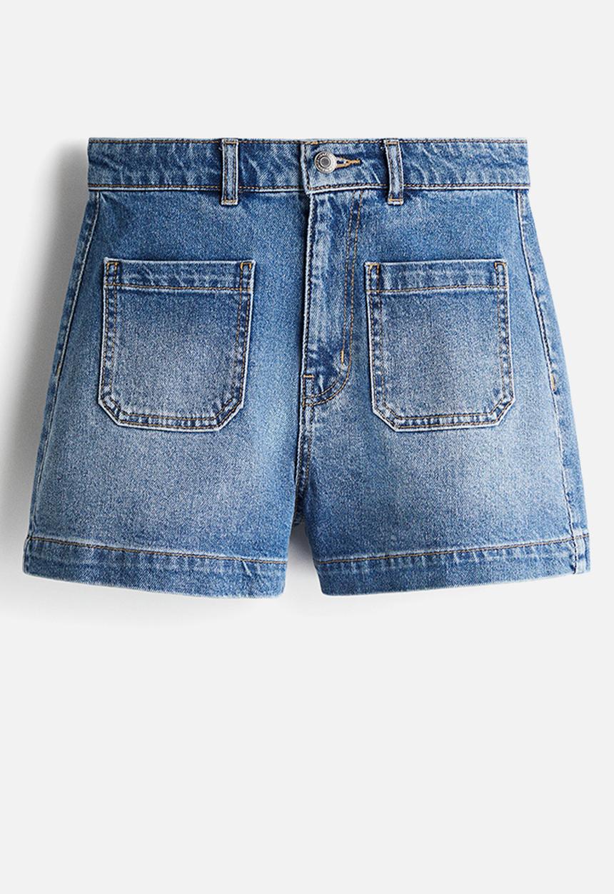 H&M - Denim shorts - denim  blue
