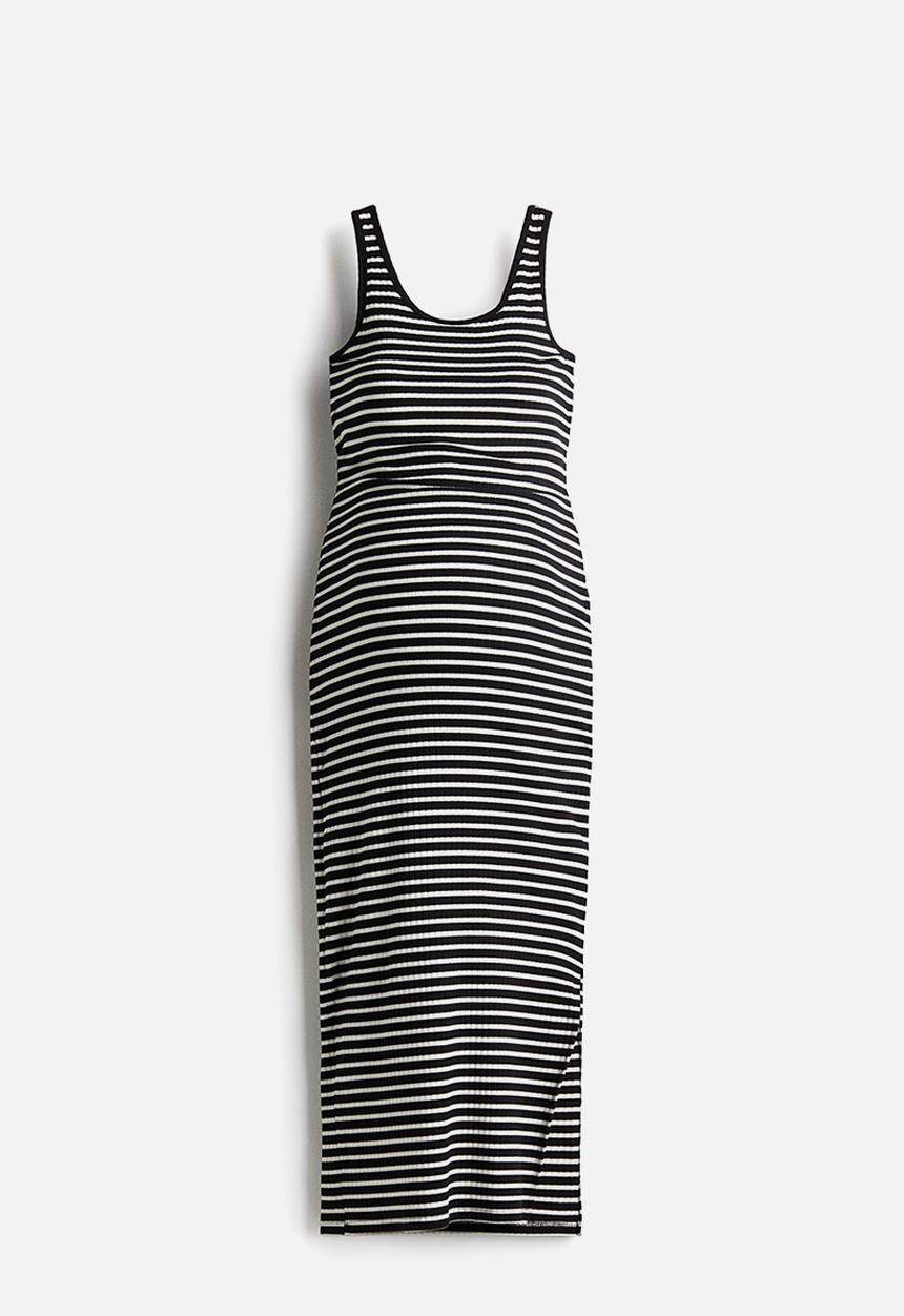 H&M - Mama fine-knit dress - black striped