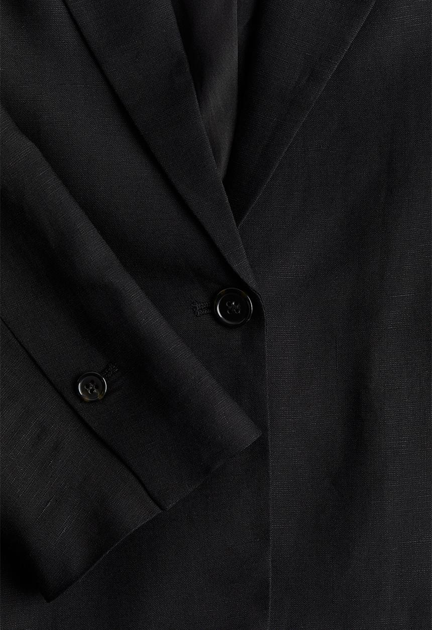 H&M - Linen-blend blazer - black