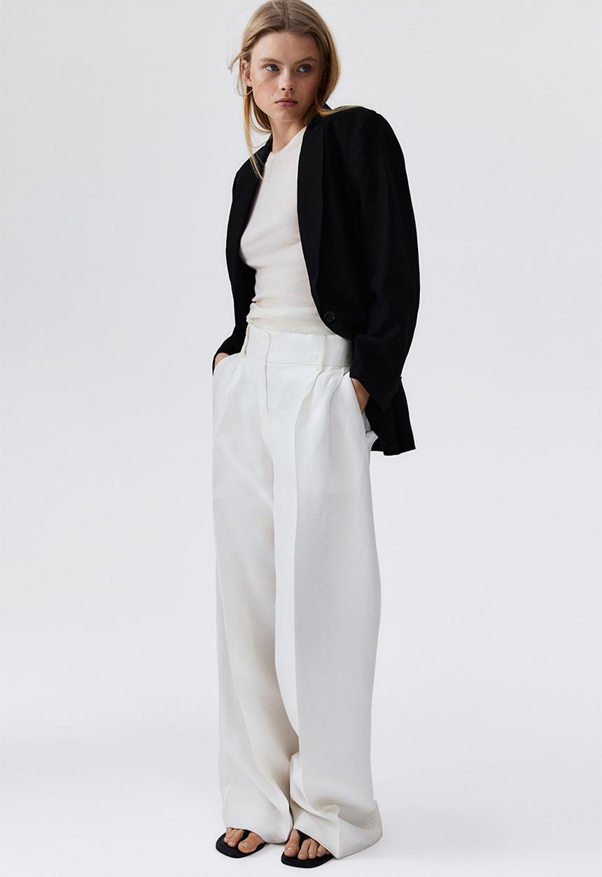 H&M - Linen-blend blazer - black