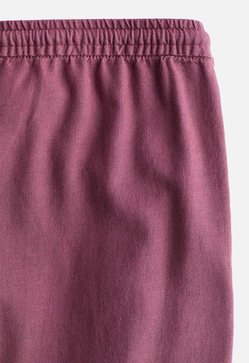 H&M - Linen-blend drawstring trousers - dark pink
