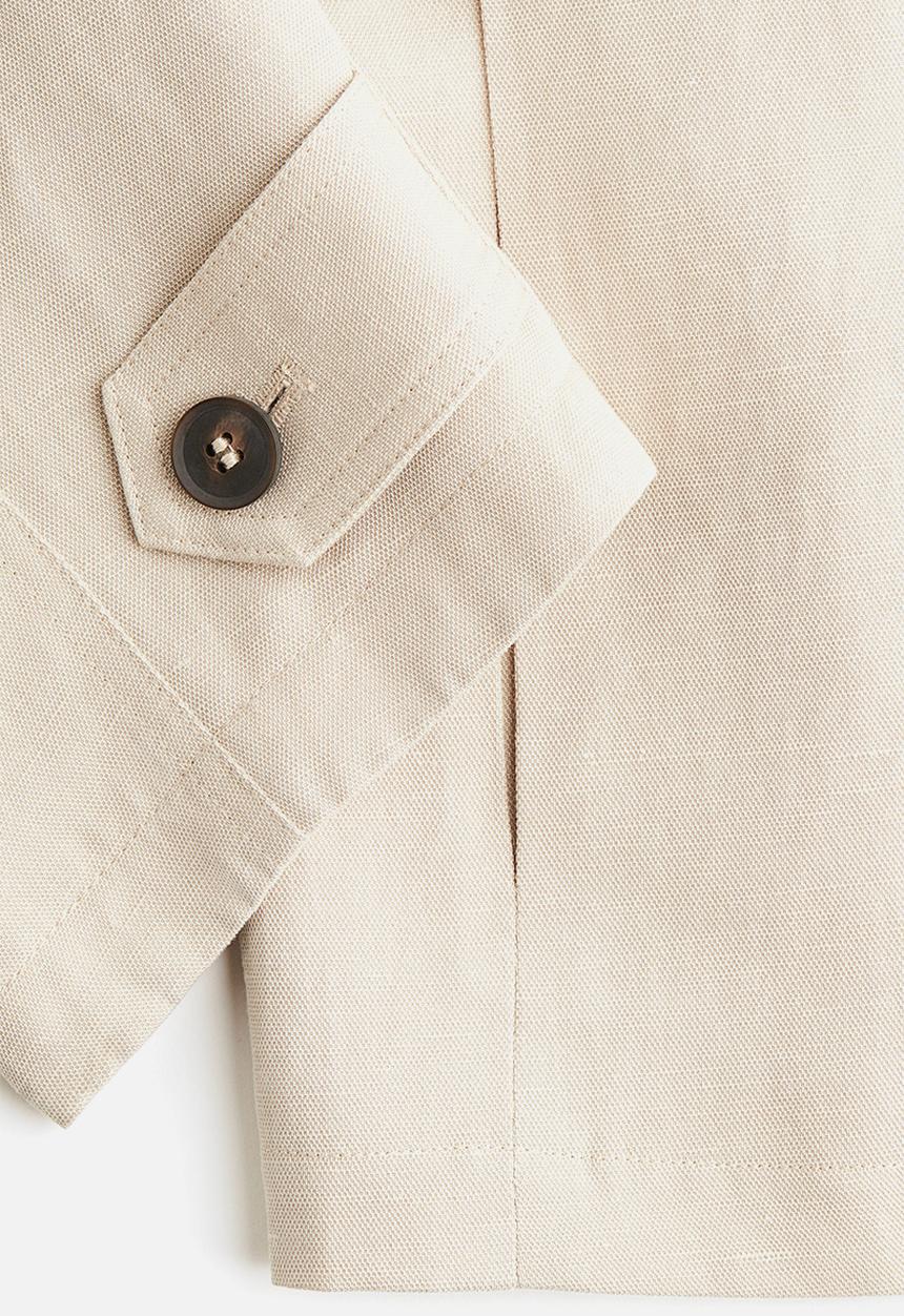 H&M - Oversized linen-blend jacket - light beige