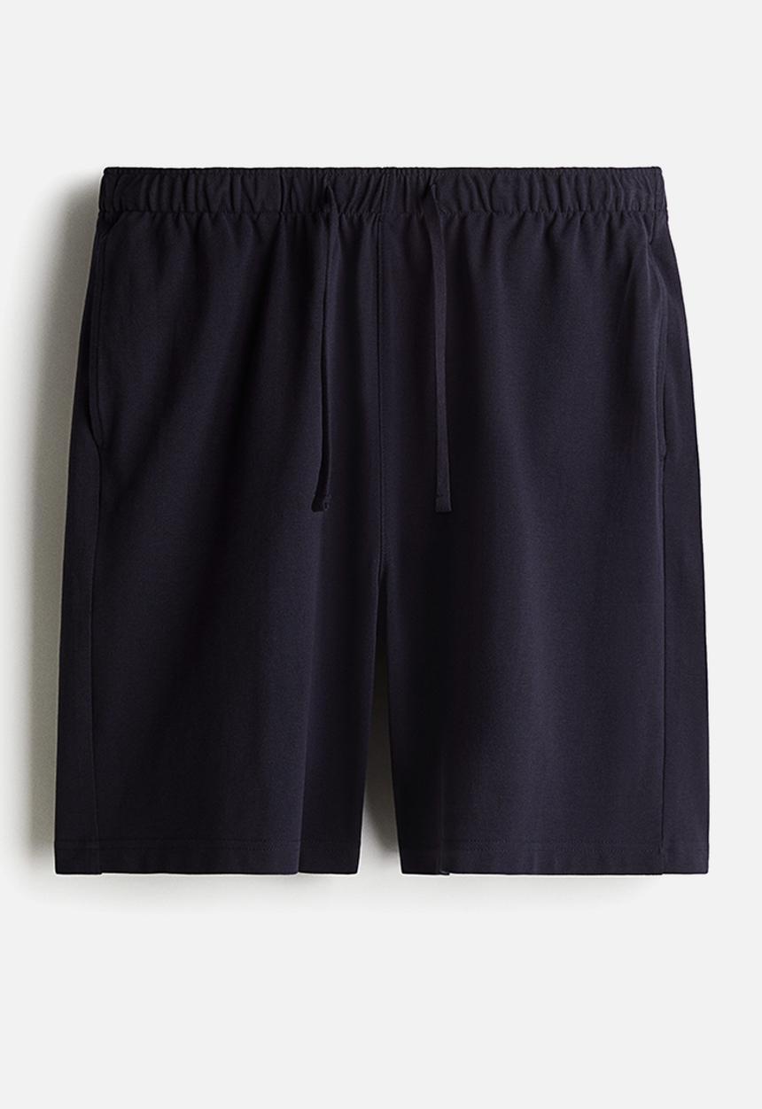H&M - Relaxed fit knee-length piqué shorts - navy blue