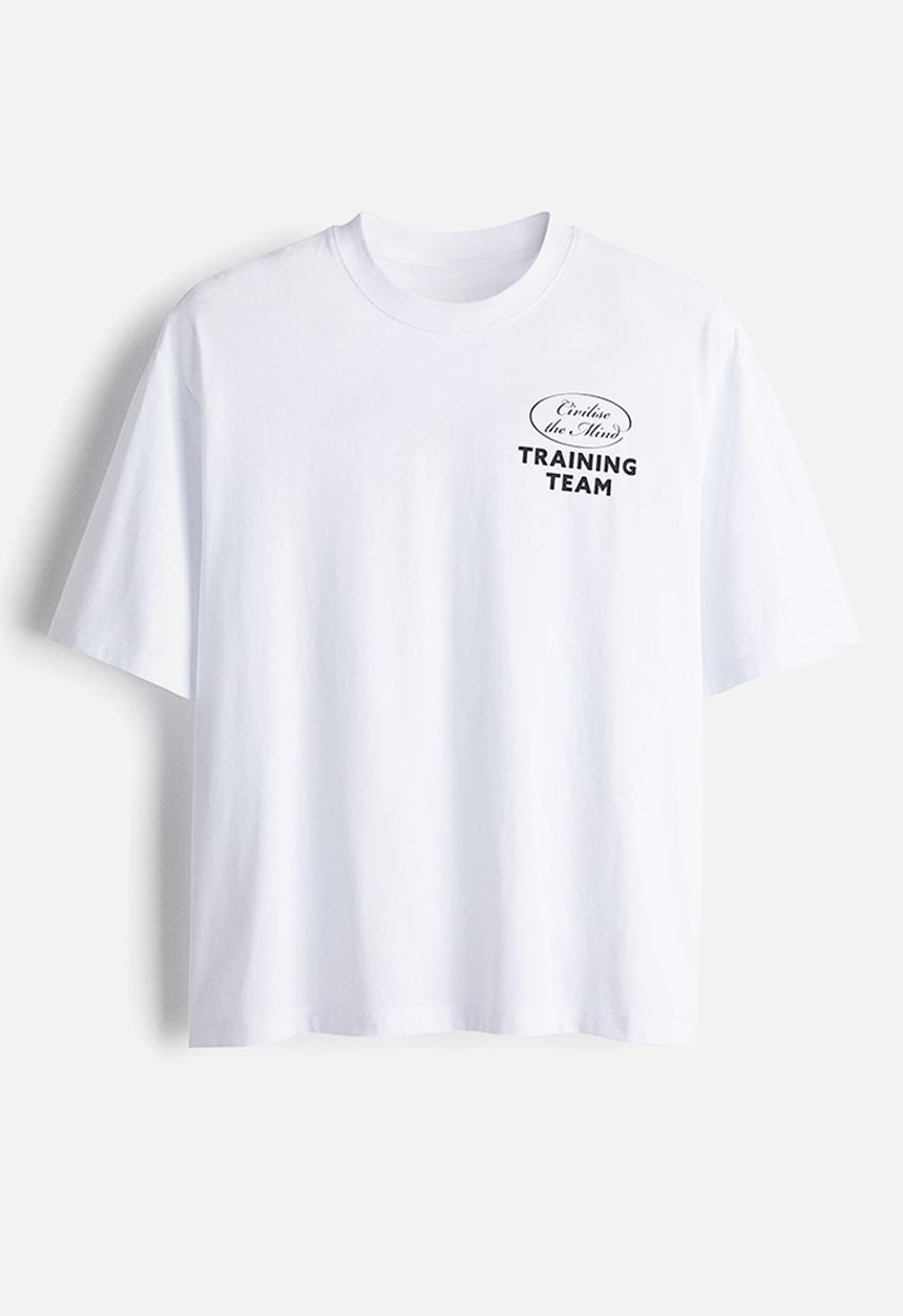 H&M - Boxy-style sports t-shirt with drymove™ - white training team