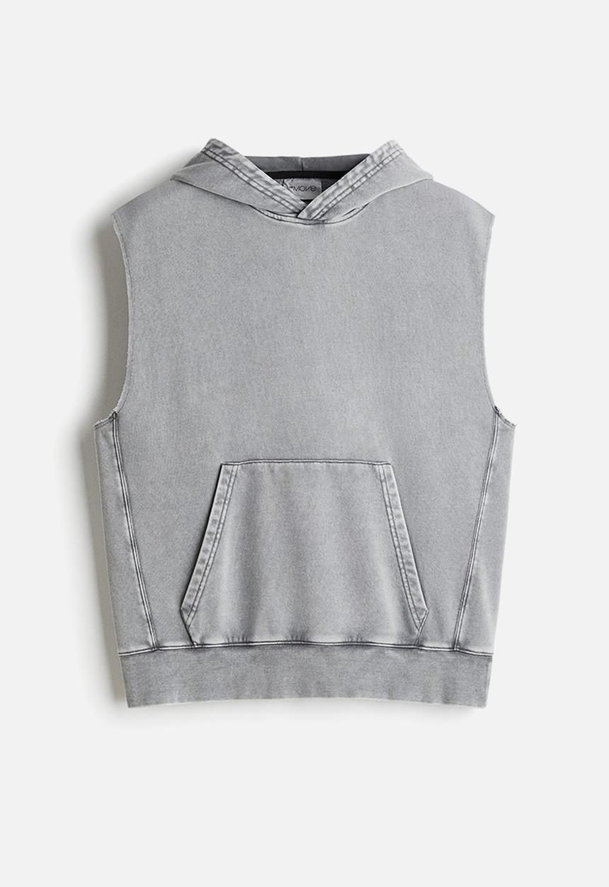 H&M - Loose fit sleeveless sports hoodie - grey