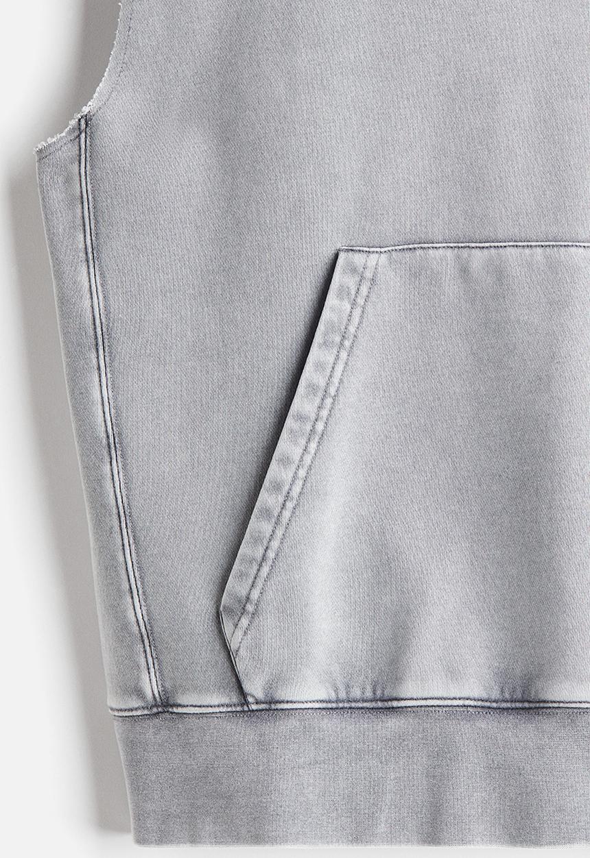 H&M - Loose fit sleeveless sports hoodie - grey