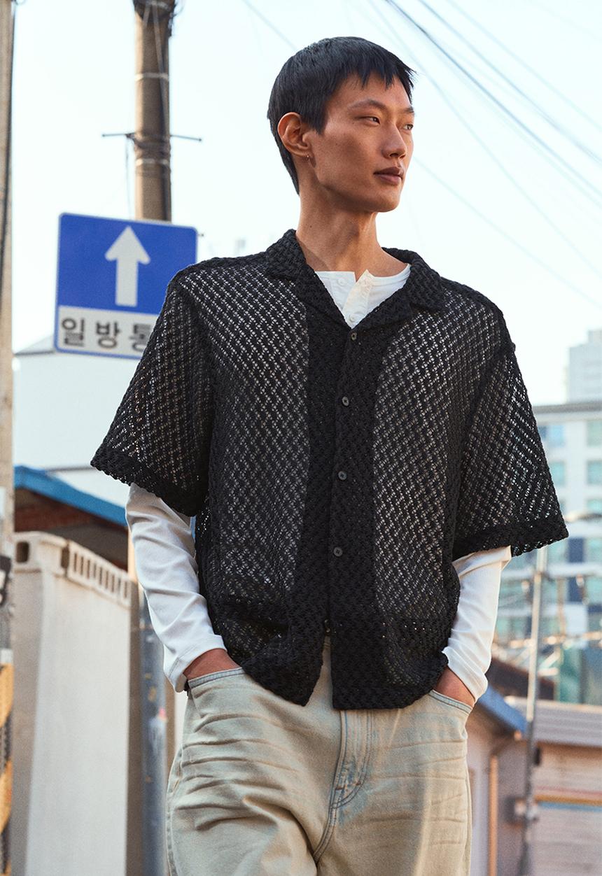 H&M - Loose fit resort shirt - black