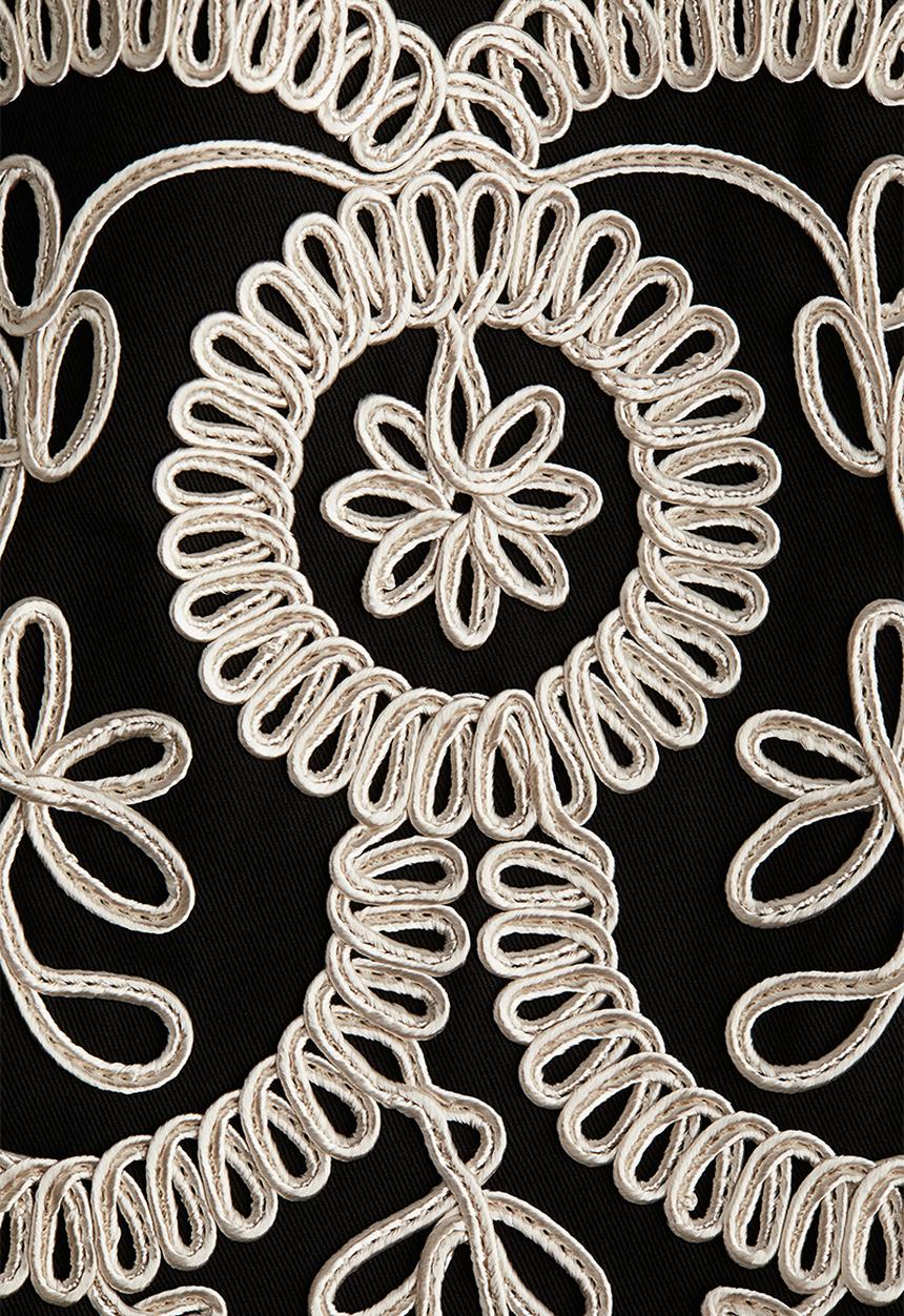 H&M - Embroidered shift dress - black & white