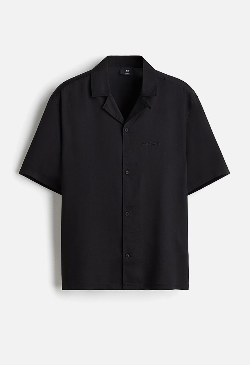 H&M - Loose fit resort shirt - black