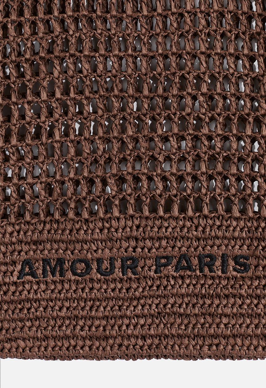 H&M - Straw tote bag - dark brown 