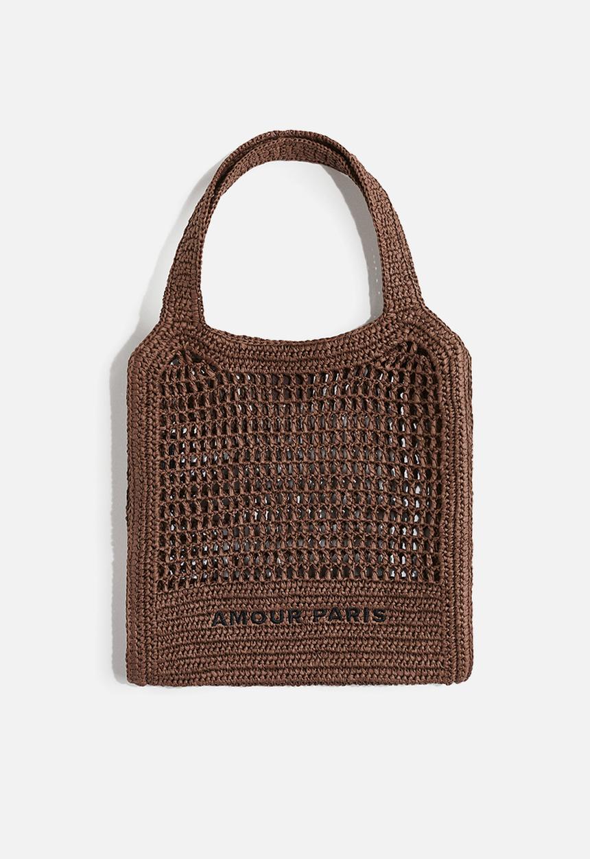 H&M - Straw tote bag - dark brown 