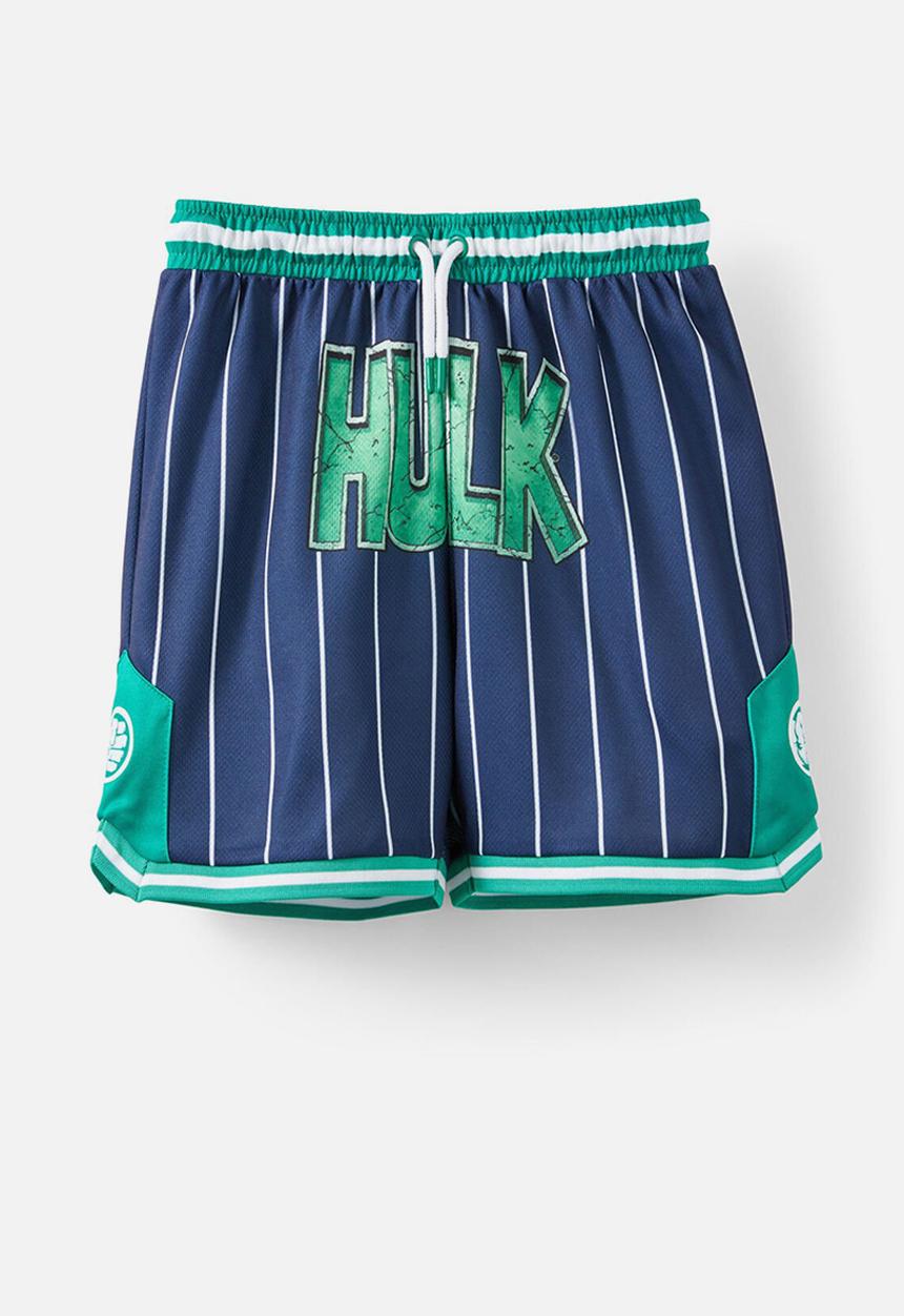 Cotton On - License basketball short - lcn mar deep dive/stripe/hulk