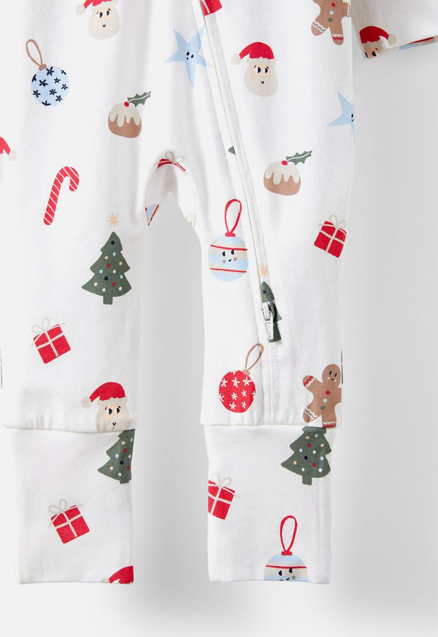Cotton On - The long sleeve zip romper - vanilla/merry cute