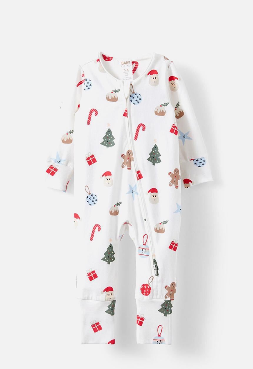 Cotton On - The long sleeve zip romper - vanilla/merry cute