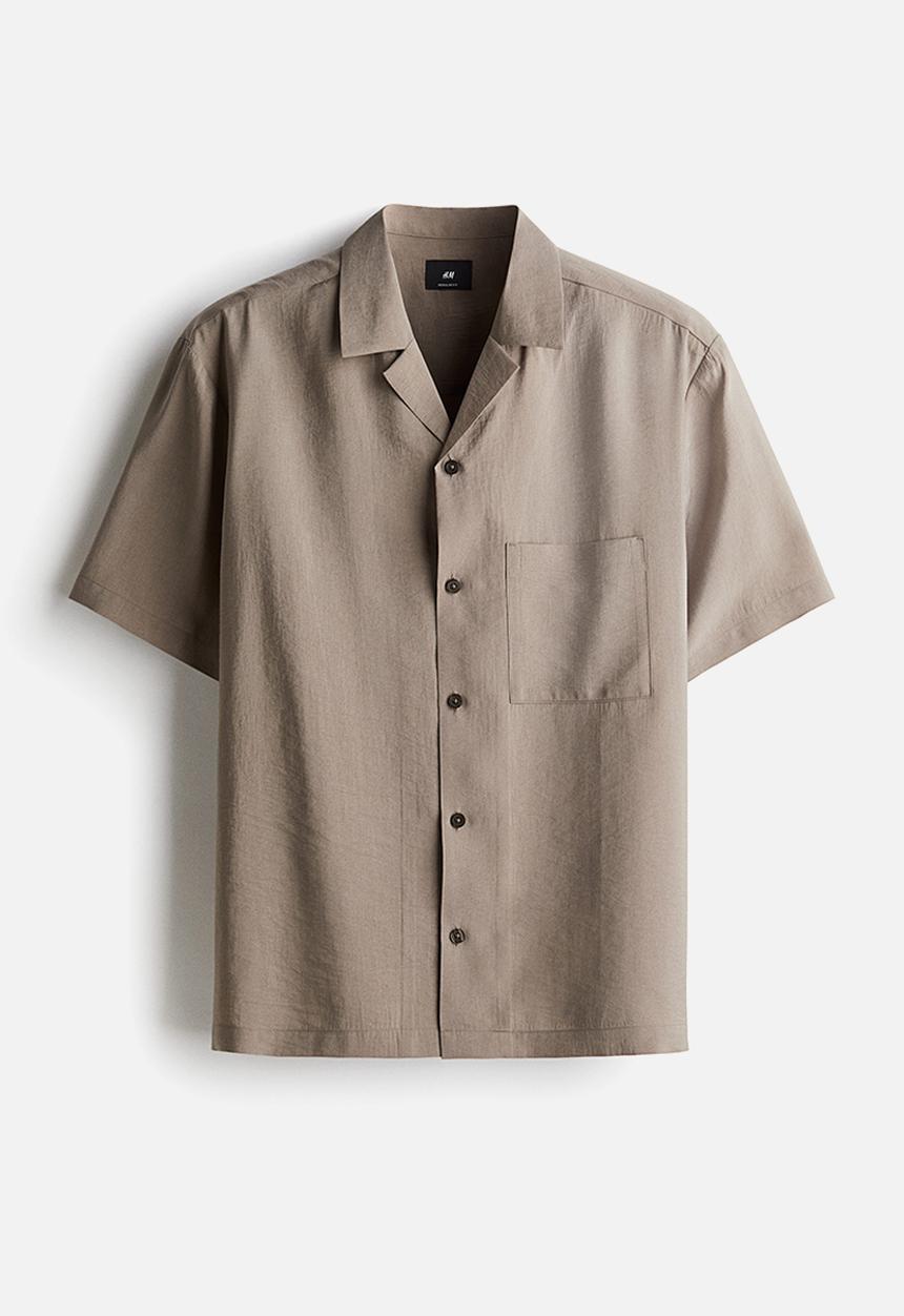 H&M - Loose fit resort shirt - dark beige