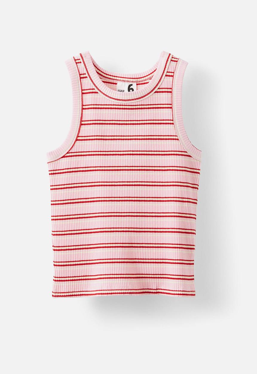 Cotton On - Eleanor tank - fairy pink/rainbow