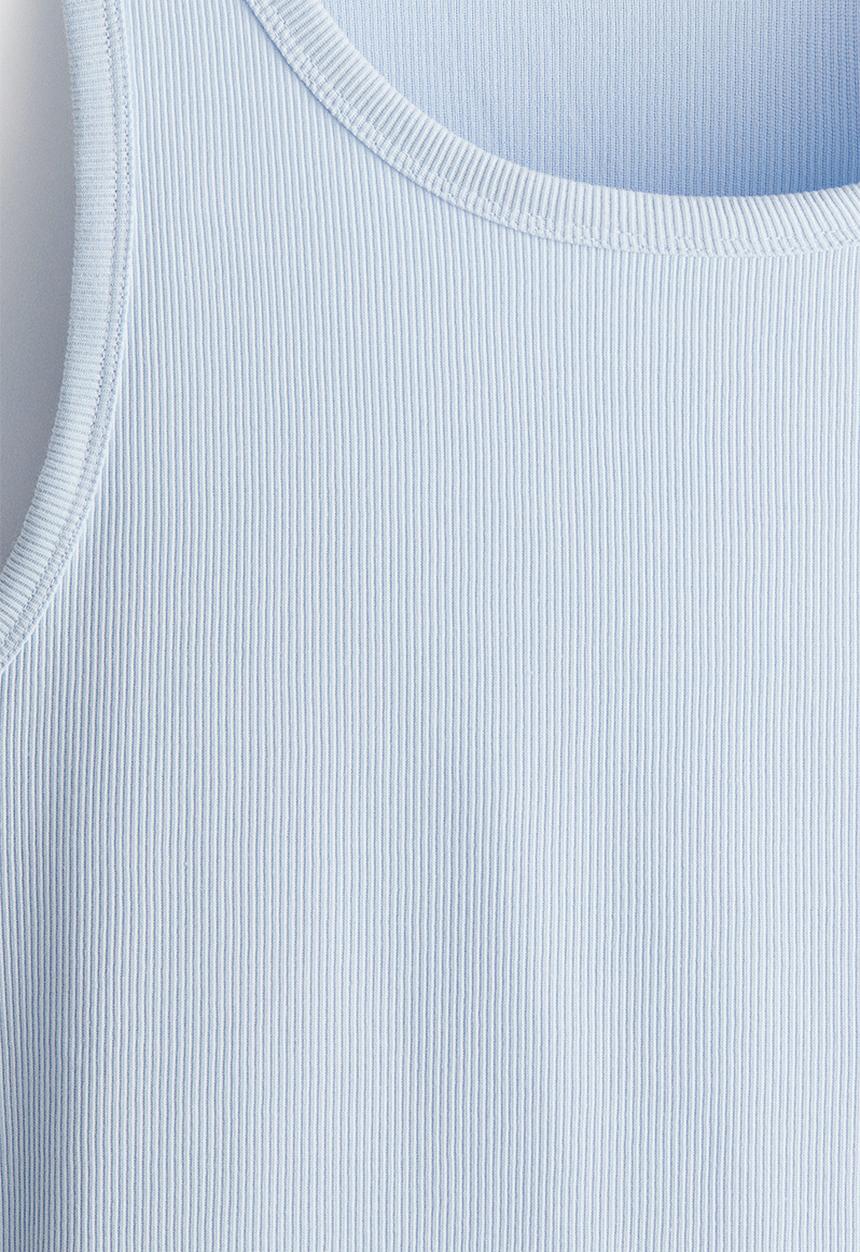 H&M - Slim fit ribbed vest top - light blue