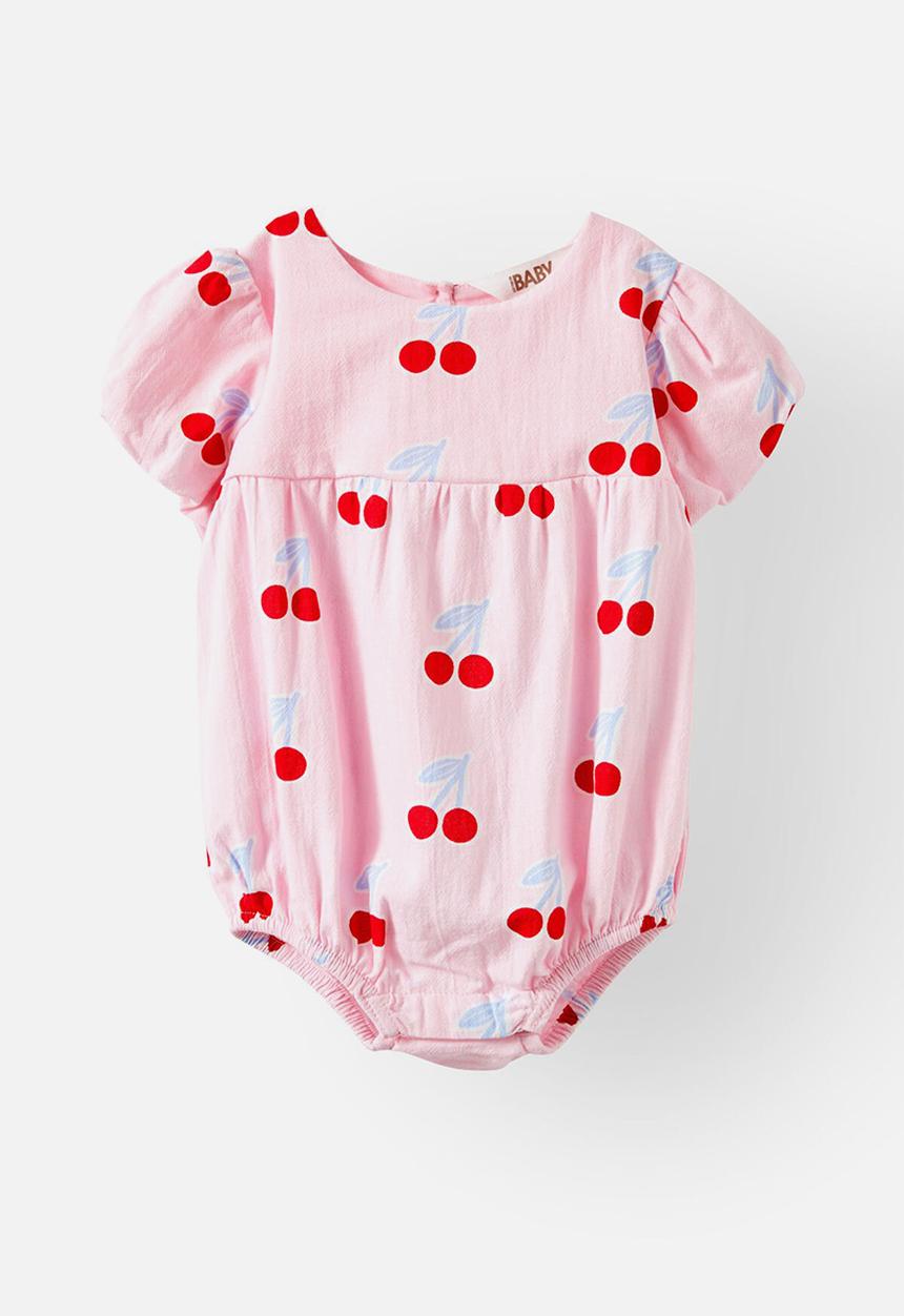 Cotton On - Perry short sleeve bubbysuit - blush pink/cherries
