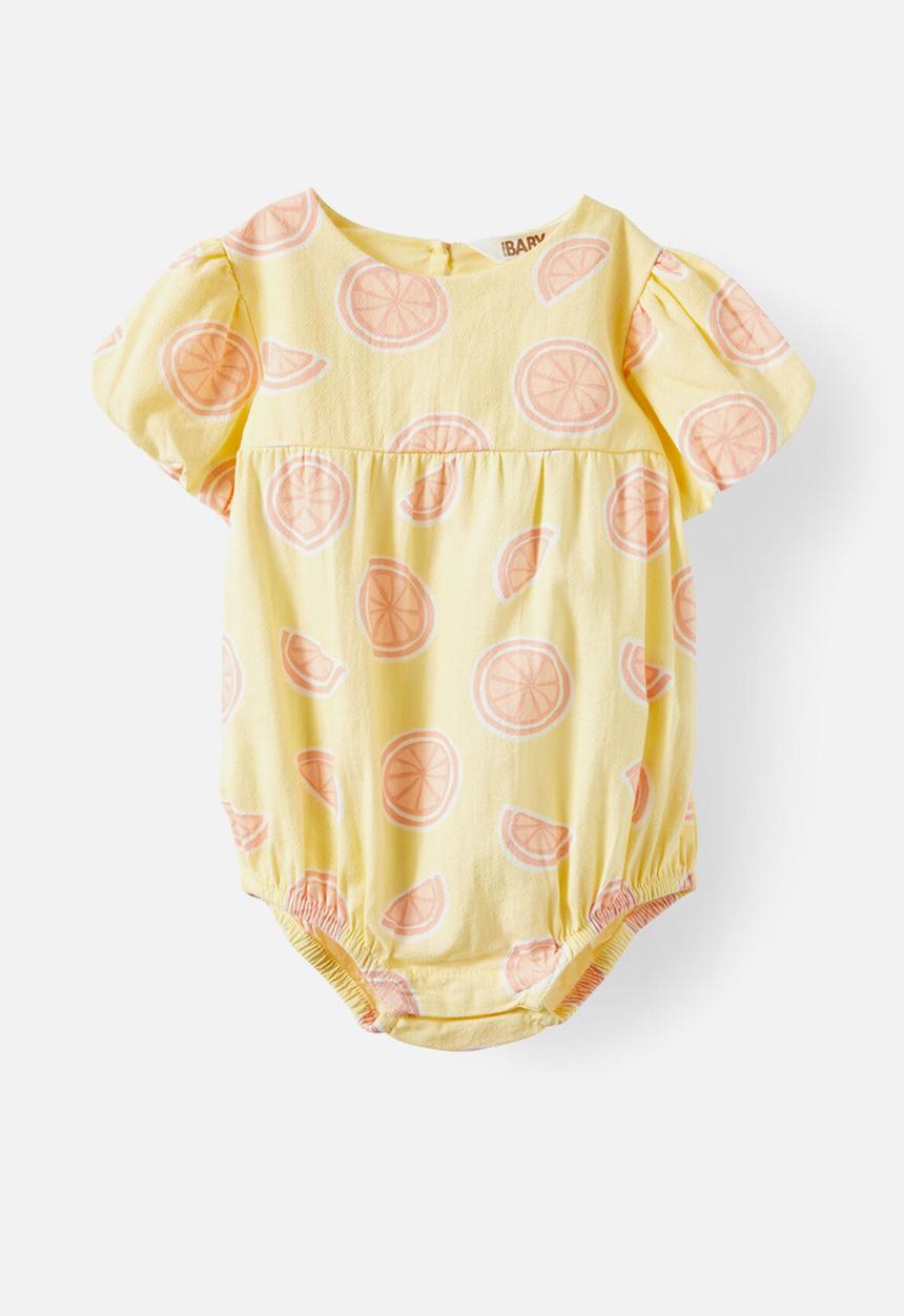 Cotton On - Perry short sleeve bubbysuit - baby yellow oranges