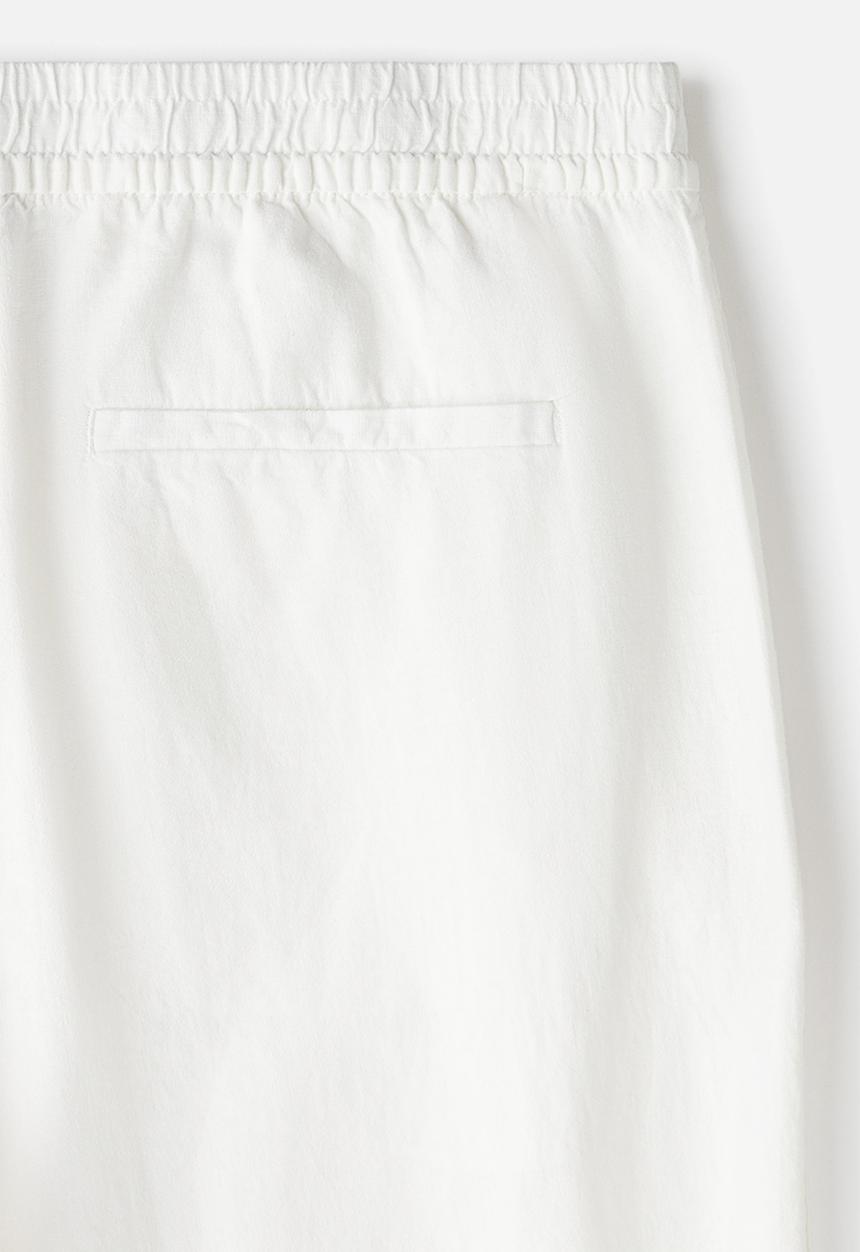 H&M - Regular fit linen-blend trousers - white