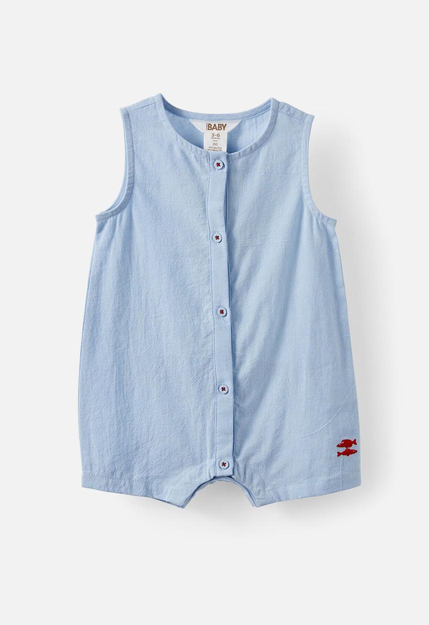 Cotton On - Jack sleeveless playsuit - dawn blue