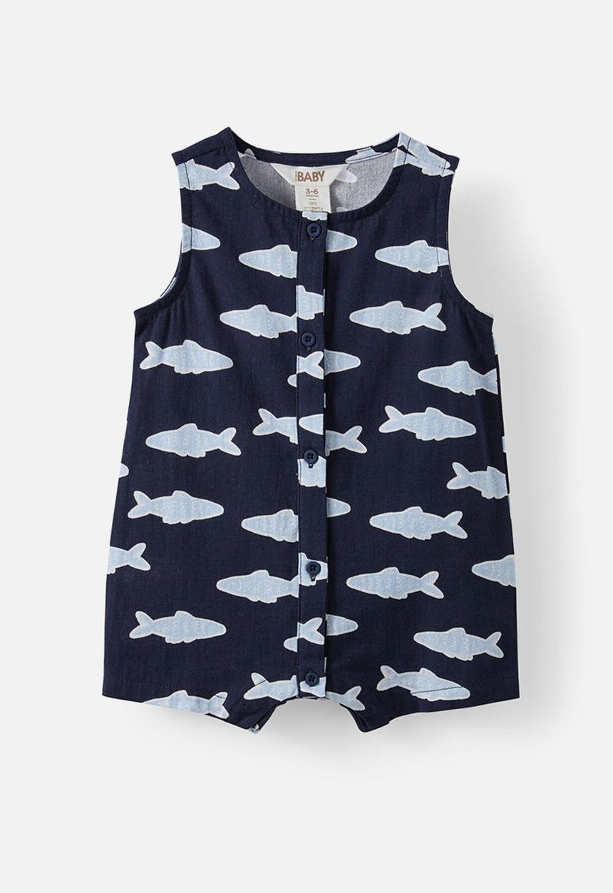 Cotton On - Jack sleeveless playsuit - navy ink sardines