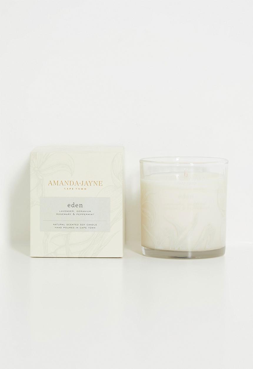 Amanda Jayne - Eden glass collection candle - white