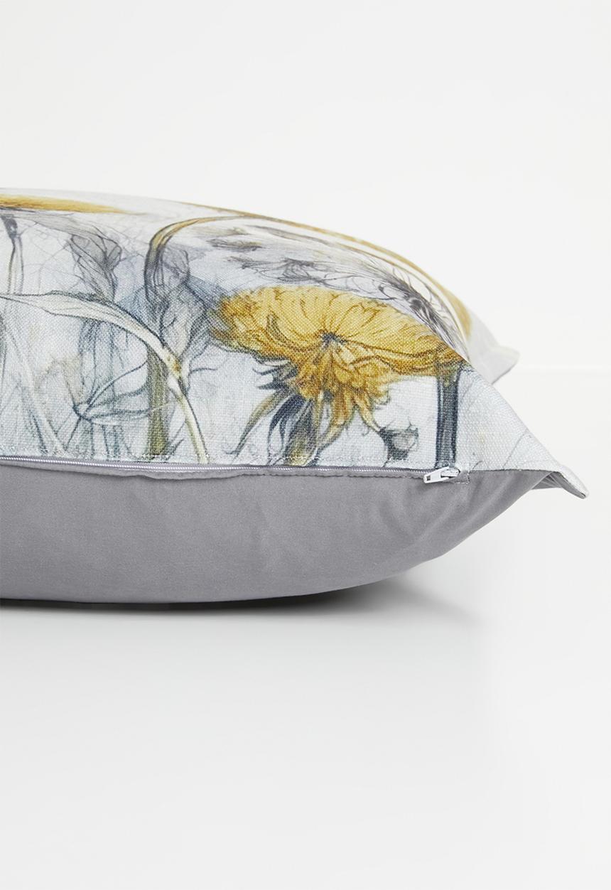 Grey Gardens - Golden Dandelion Cushion Cover - Multi