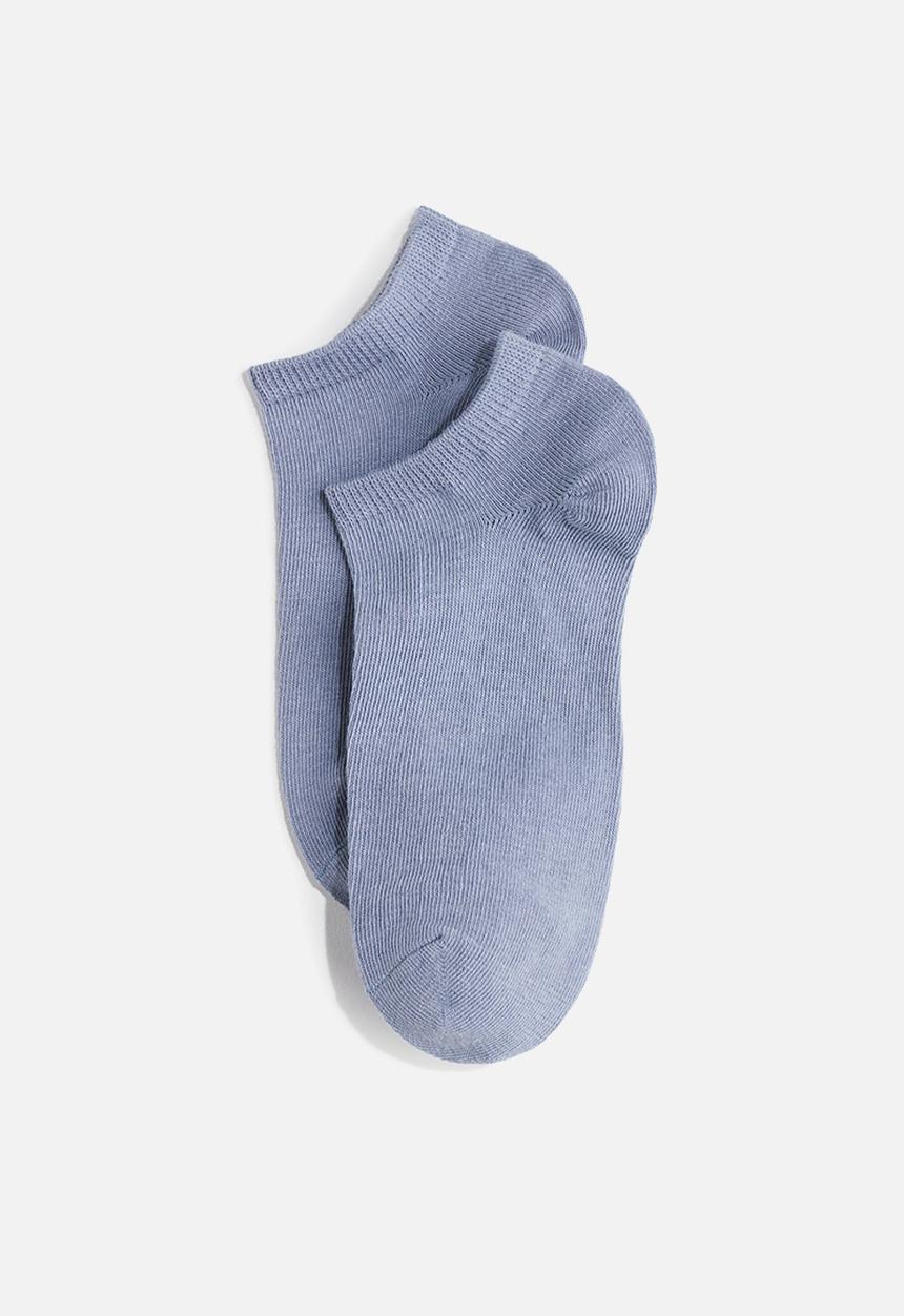 H&M - 7 pack trainer socks - light blue & dusty blue 