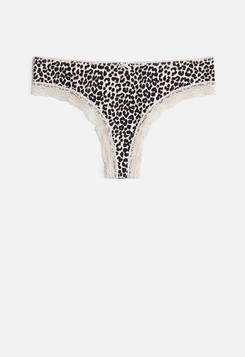 H&M - 5 pack brazilian briefs - light beige leopard print 
