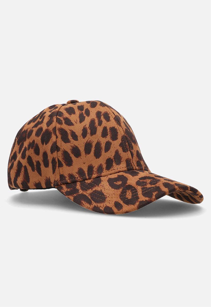 Tessa Design - Cecilia leopard print peak cap-brown