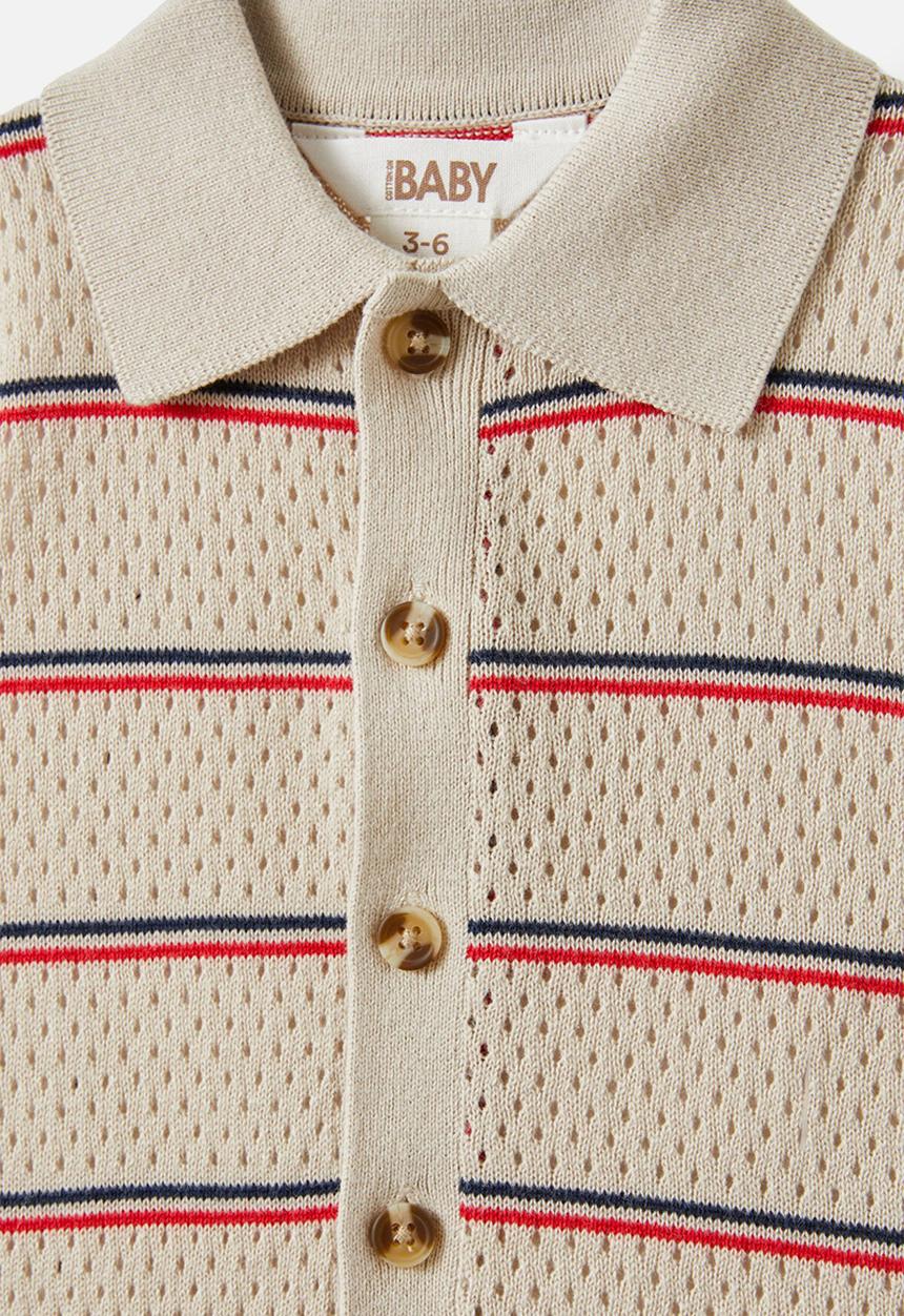 Cotton On - Oscar short sleeve shirt-rainy day/stripe