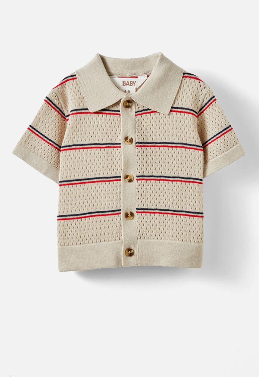 Cotton On - Oscar short sleeve shirt-rainy day/stripe