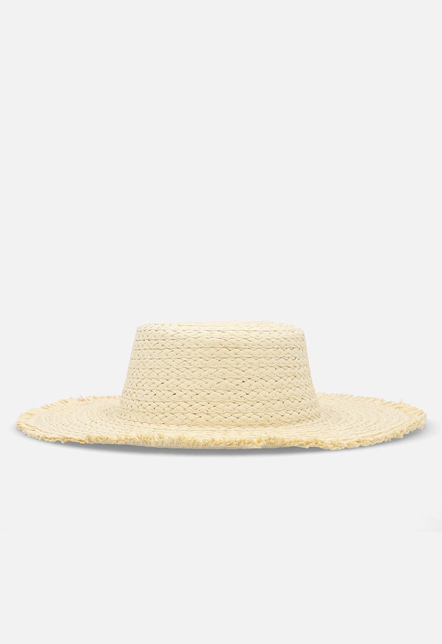 Tessa Design - Christina frayed edge straw sun hat - neutral