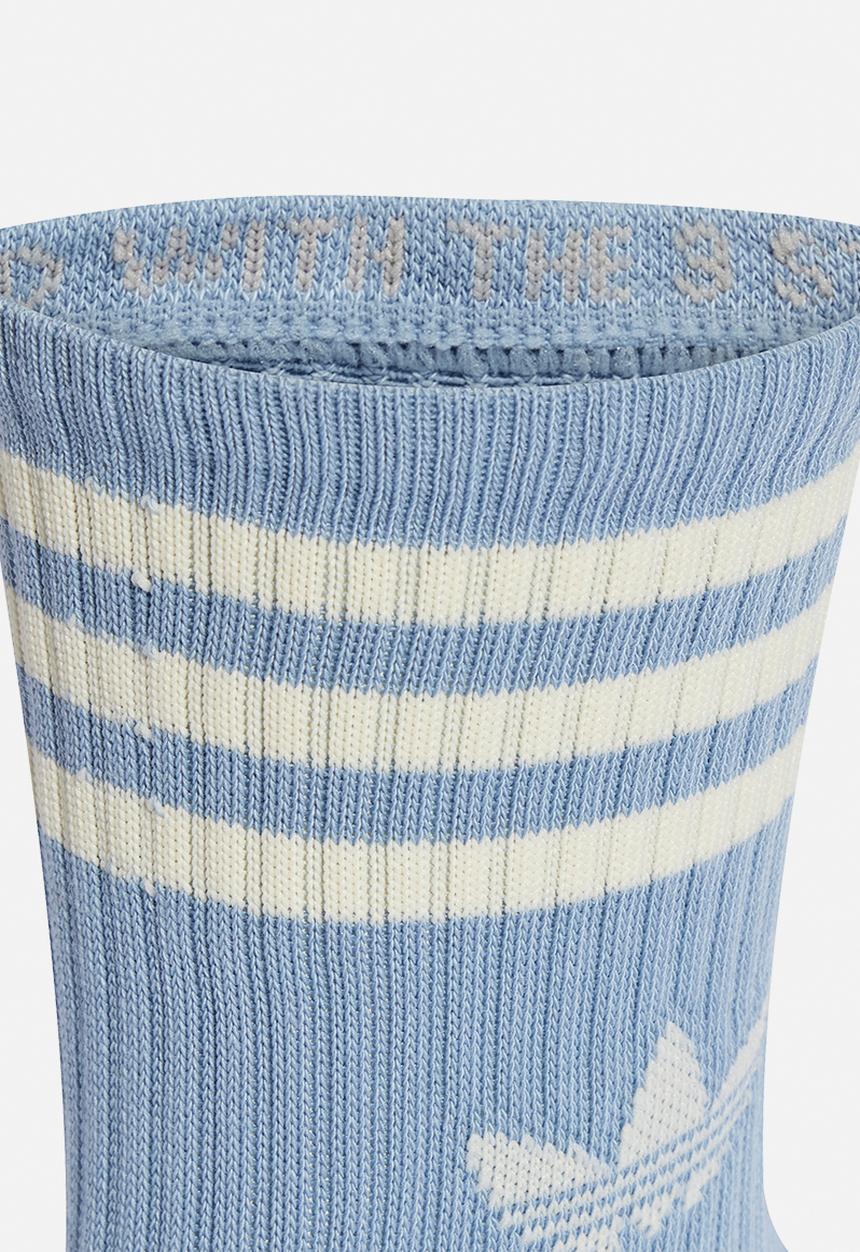 adidas Originals - 3-Stripes Crew Socks 3 Pairs - Wht/Blue/Cream Multi