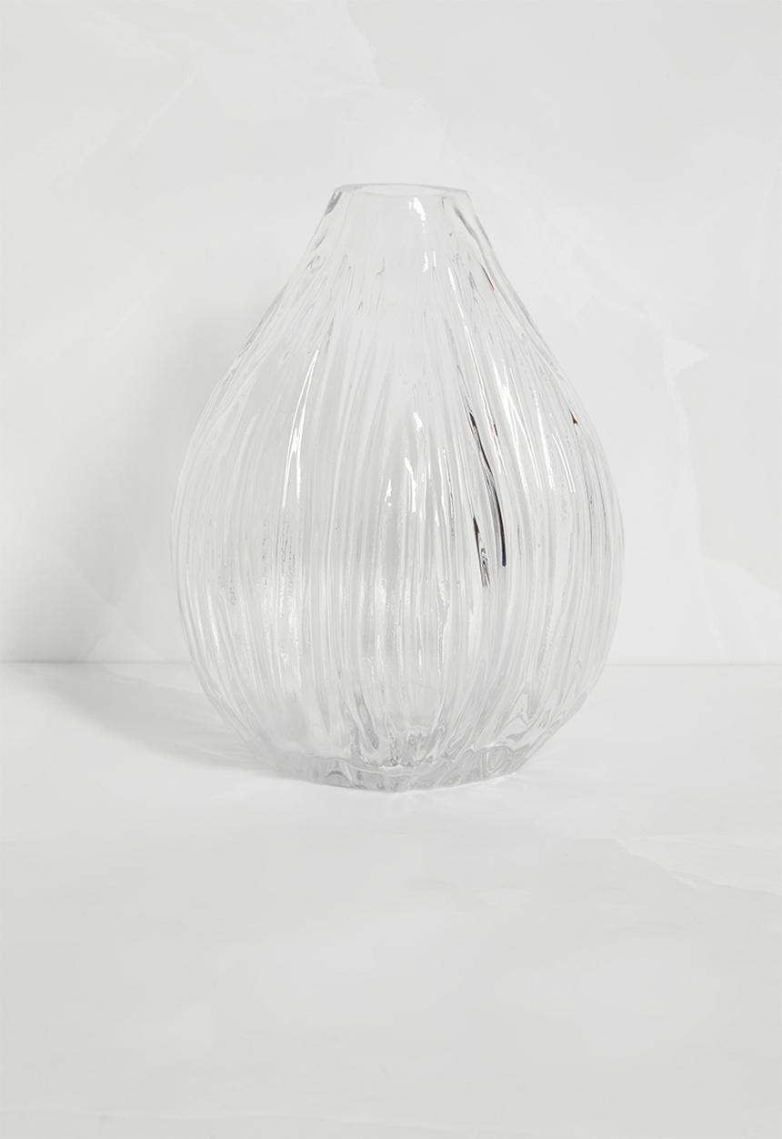 Silk By Design - Ribbed bud glass vase