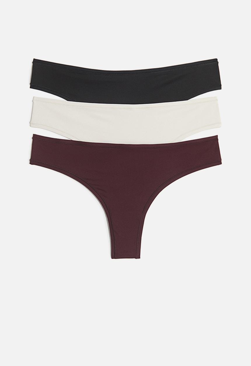 H&M - 3 pack microfibre brazilian briefs - multi