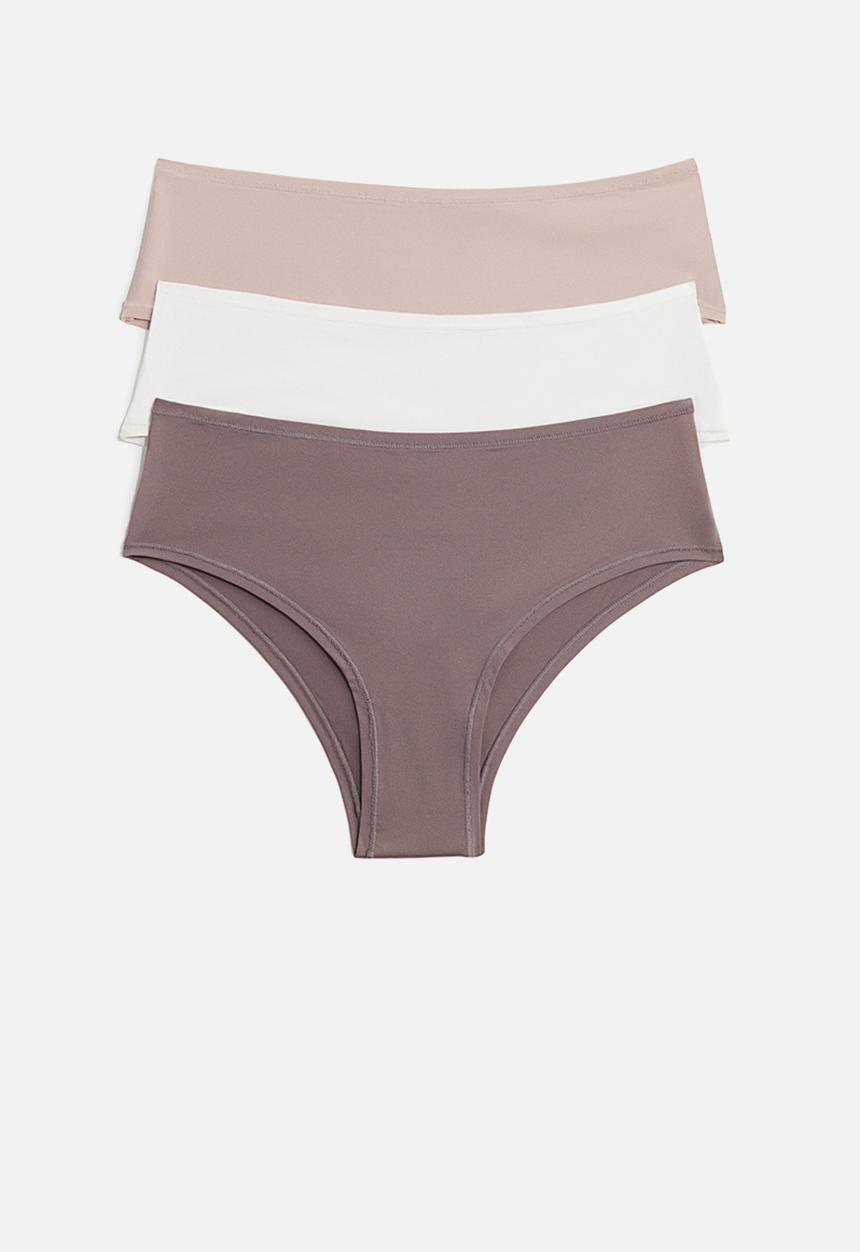 H&M - 3 pack microfibre hipster briefs - dusty purple & powder pink