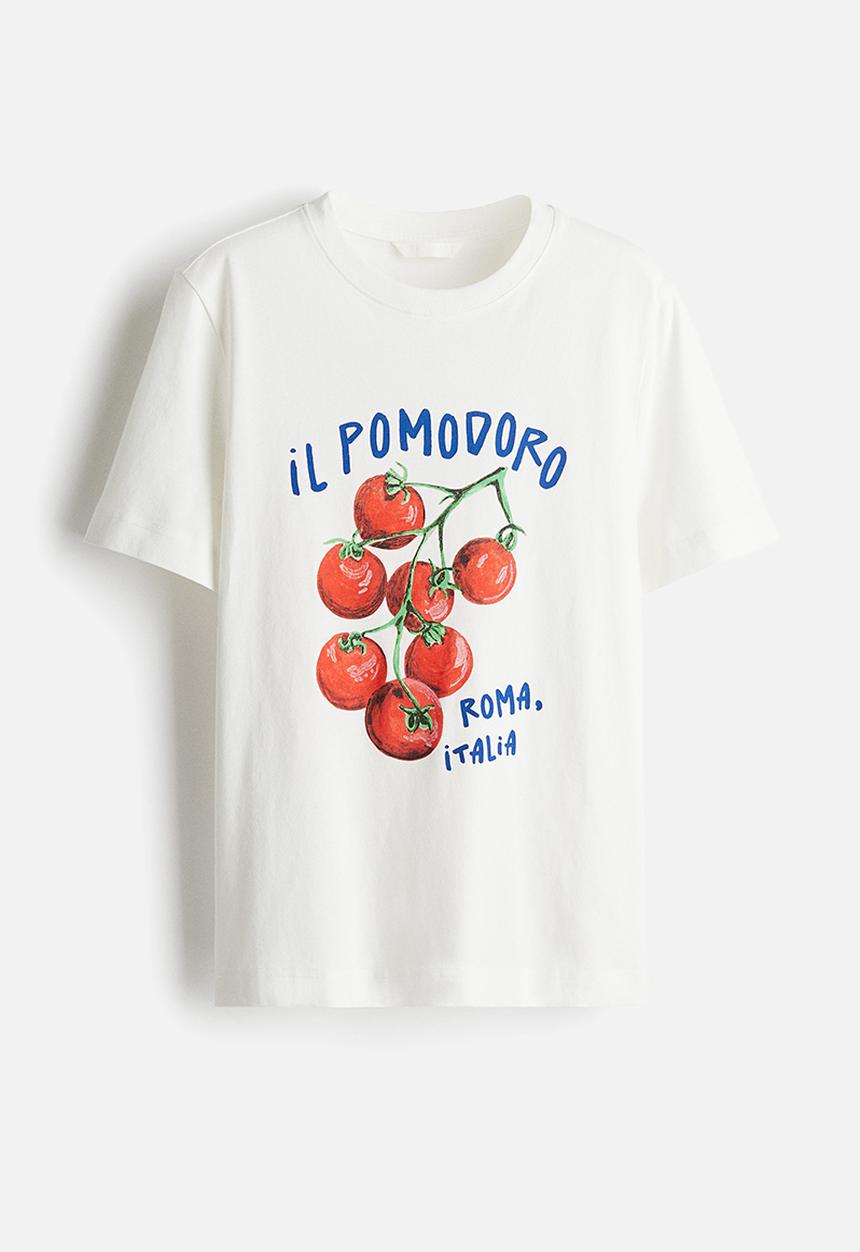 H&M - Printed t-shirt - white tomatoes
