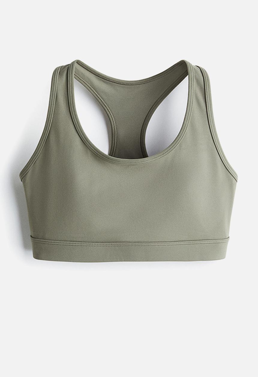 H&M - Medium support sports bra with softmove™ - khaki green