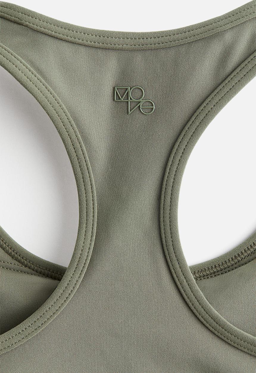 H&M - Medium support sports bra with softmove™ - khaki green