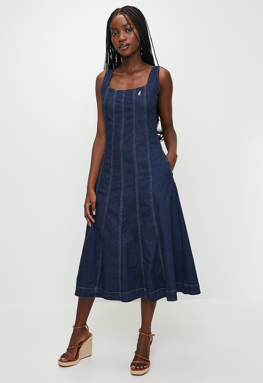 POLO - Tory sleeveless denim panelled dress - dark wash